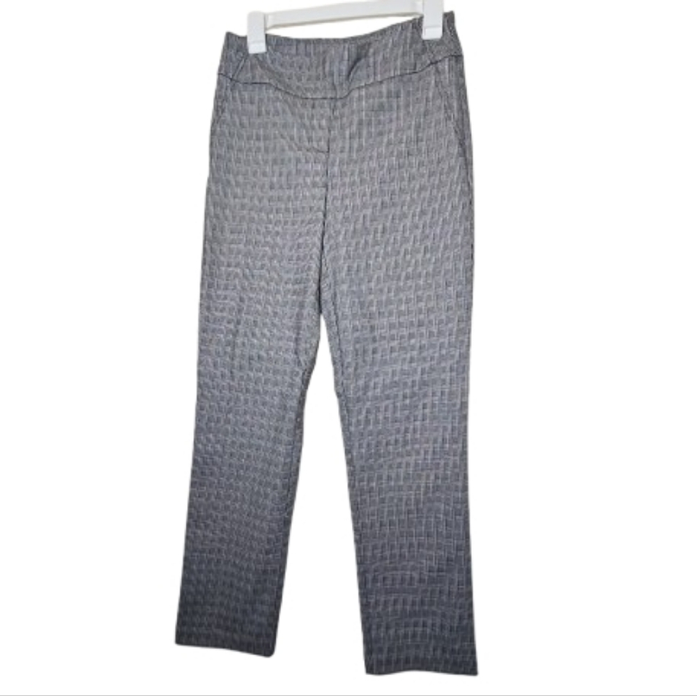 Hilary Bradley Women Tummy Pant Plaid Ankle Pant Straight-Fit Slim Leg Pull-On
